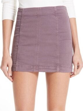 Free People Dusty Mauve Stretch Mini Skirt